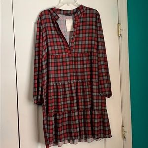 Plus Tartan Smock Dress